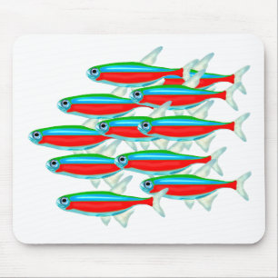 School of Neon Tetras Mouse Pad