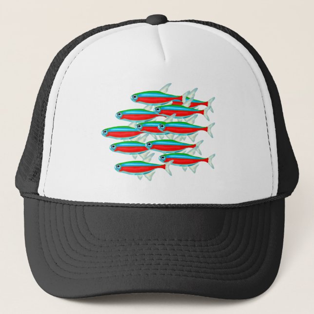 School of Neon Tetras Trucker Hat (Front)