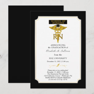School of Nursing Nurse RN Graduation Invitation