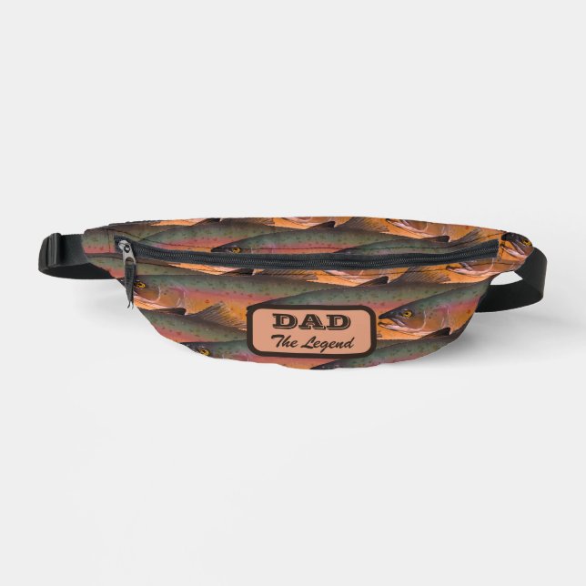 School of Rainbow Trout Pattern Dad the Legend  Bum Bags (Front)