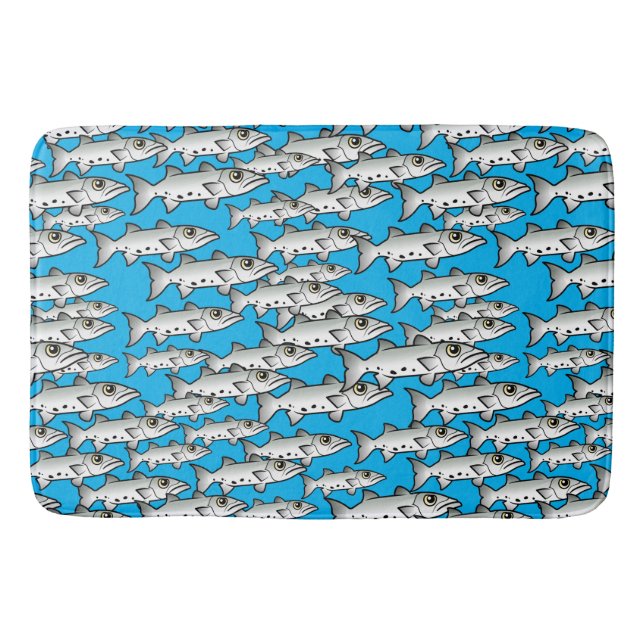 School of Scubadorable Great Barracuda Bath Mat (Front)