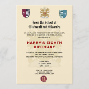 School of Witches and Wizards Party Invitation
