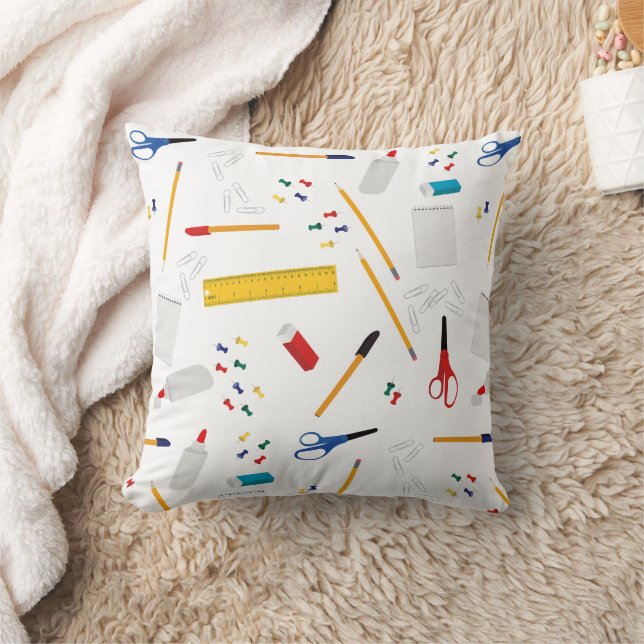 School Office & Crafts Supplies Pattern Cushion (Blanket)