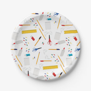 School Office & Crafts Supplies Pattern Paper Plate
