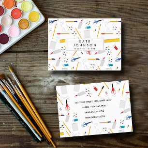 School Office & Crafts Supplies Teacher Tutor Business Card