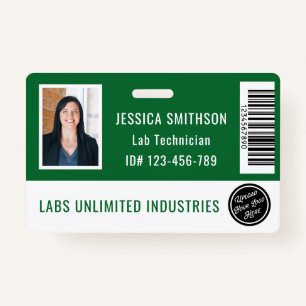 School or Business Photo ID Dark Green Badge ID Badge