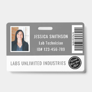 School or Business Photo ID Grey Badge