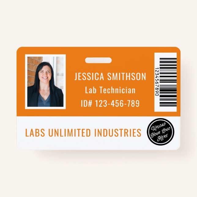 School or Business Photo ID Orange Badge ID Badge (Front)