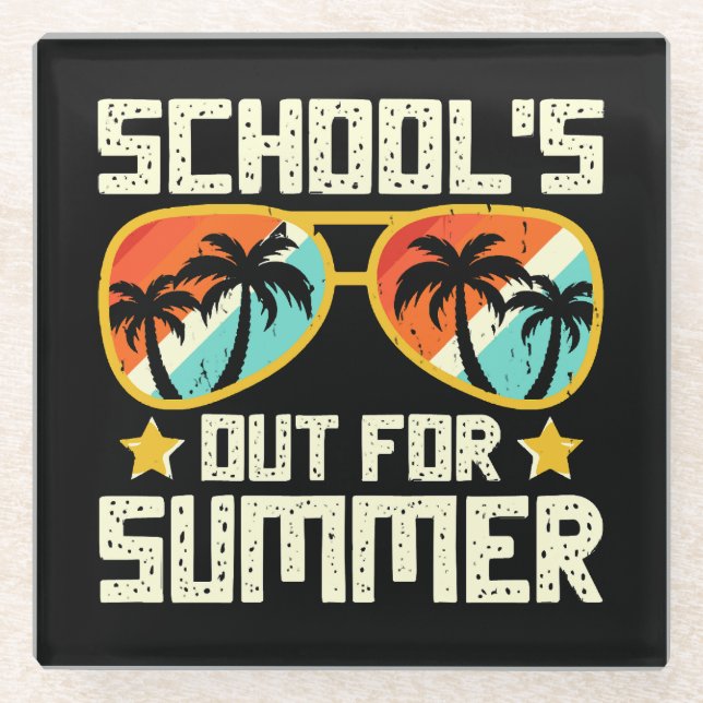 School Out For Summer Glass Coaster (Front)