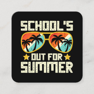 School Out For Summer Square Business Card