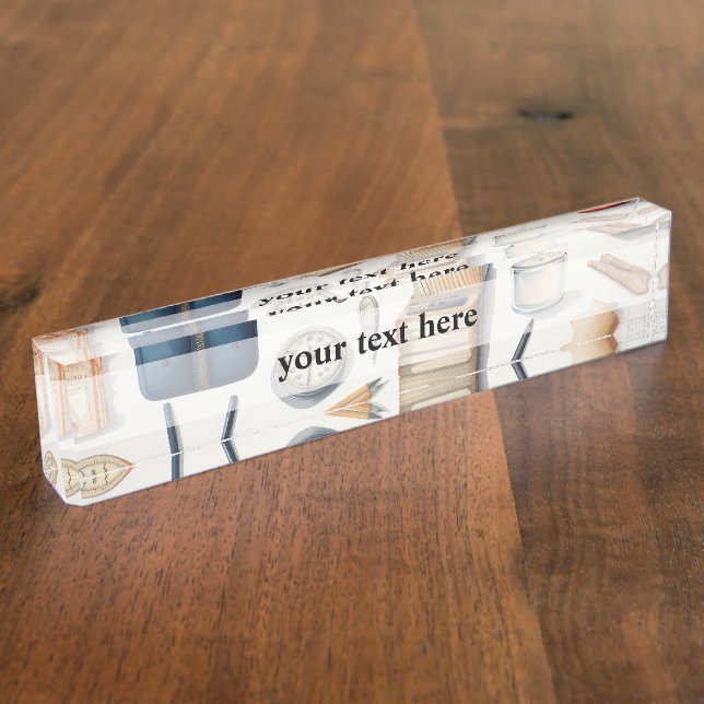 School pattern desk name plate (Side)