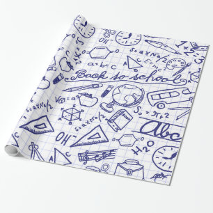 School pattern wrapping paper
