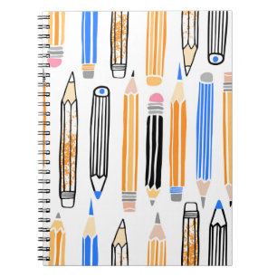 School Pencil Hand Drawn Illustration Notebook