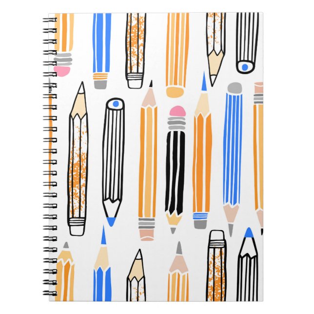 School Pencil Hand Drawn Illustration Notebook (Front)