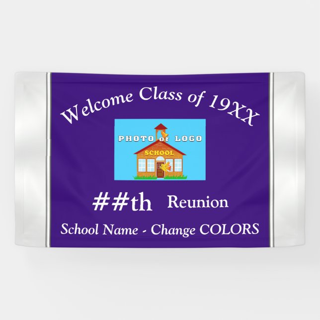 School Photo Personalised Class Reunion Banners (Horizontal)