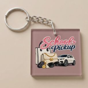 School Pickup Busy Mum Lifestyle Key Ring