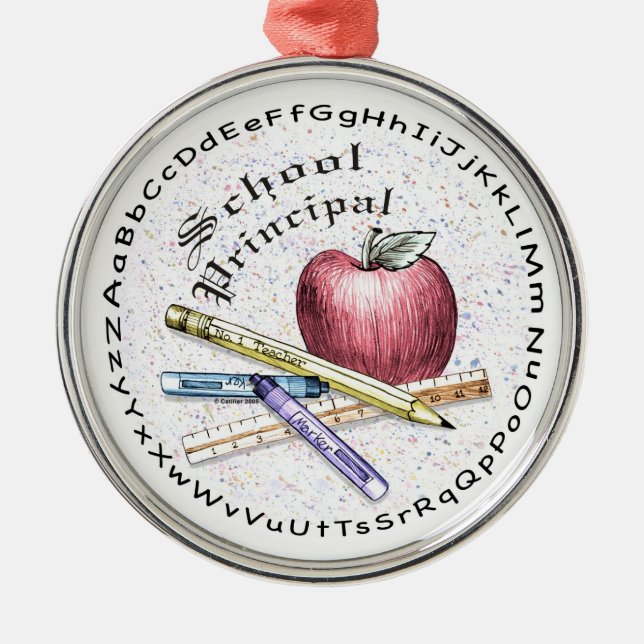 School Principal Round Ornament (Front)