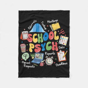 School Psychologist Appreciation Mental Health Awa Fleece Blanket