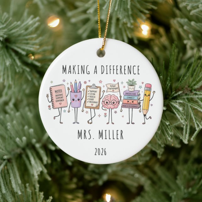 School Psychologist Christmas Ornament (Tree)