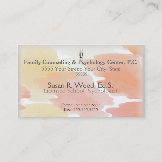 School Psychologist Custom Business Cards (Front)