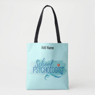 School Psychologist Custom Name Shoulder Tote Bag