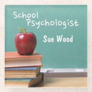 School Psychologist Custom Vintage Glass Coaster