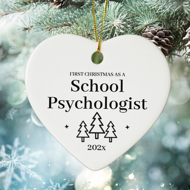School Psychologist First Christmas Ceramic Tree Decoration (School Psychologist First Christmas Ceramic Ornament
)