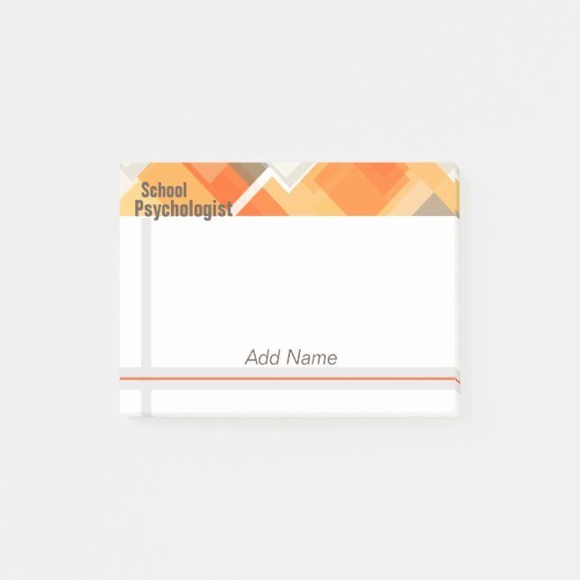 School Psychologist Geometric Design Post-it Notes (Front)