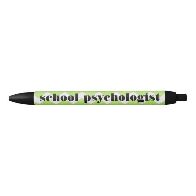 School Psychologist Green and White Chevron Pen (Front)