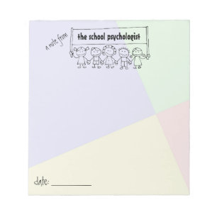 School Psychologist Note Pad With Kid Banner
