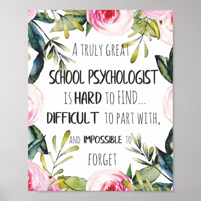 School Psychologist Office decor Appreciation Gift (Front)