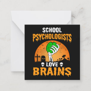 School Psychologists Love Brains Halloween Costume Card