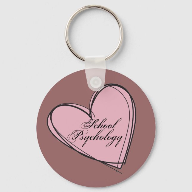 School Psychology Heart Key Chain (Front)