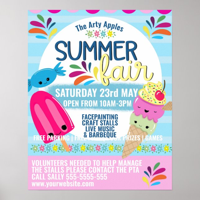 school PTO summer fair Flyer Summer Break Poster (Front)