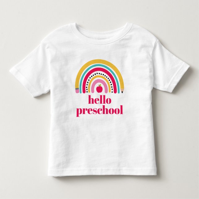 School Rainbow Personalised Name back to school To Toddler T-Shirt (Front)