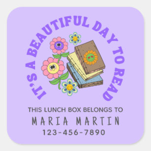 School Reading Name This Lunch Box Belongs To Square Sticker