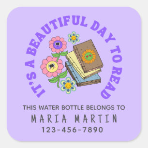 School Reading Name This Water Bottle Belongs To Square Sticker