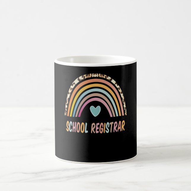 School Registrar Rainbow Leopard Back To School Coffee Mug (Center)