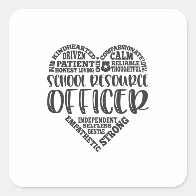 School resource officer, sro, security square sticker (Front)