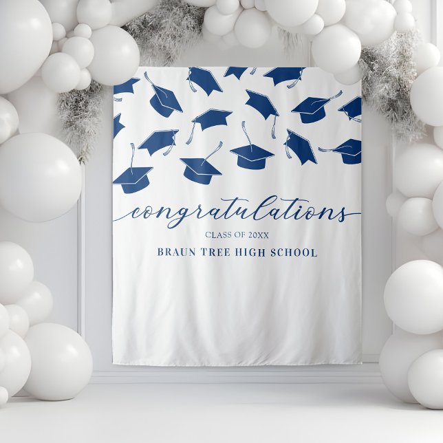 School Reunion Graduation Banner Tapestry (Creator Uploaded)