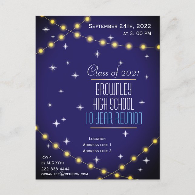 School reunion invitation postcard (Front)