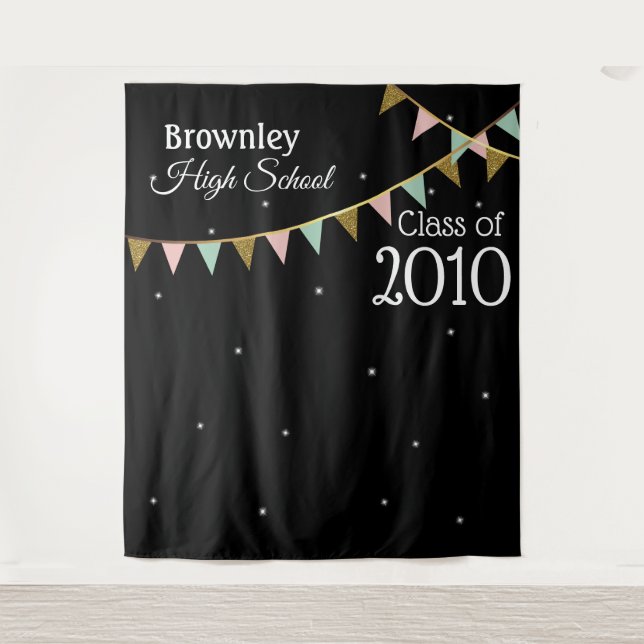 School reunion photobooth backdrop tapestry (Front)