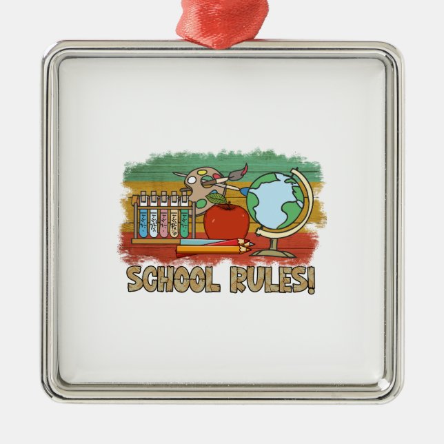 School Rules Metal Tree Decoration (Front)