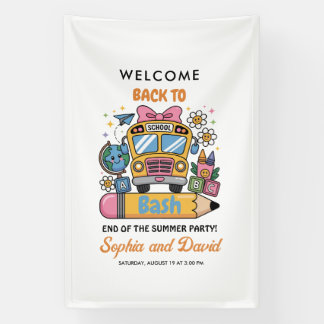 School’s Back Bash! Editable End of Summer Party  Banner