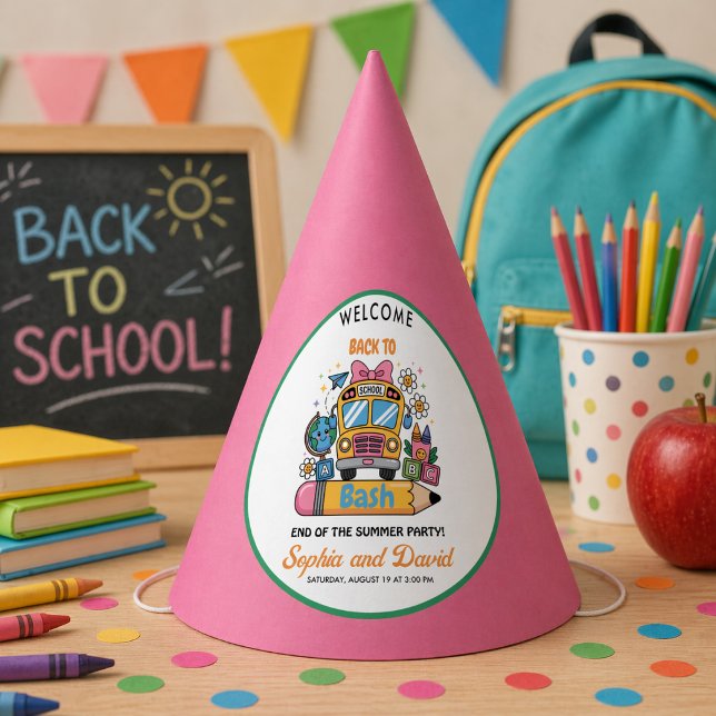 School’s Back Bash! Editable End of Summer Party  Hat (School’s Back Bash! Editable End of Summer Party Hat)