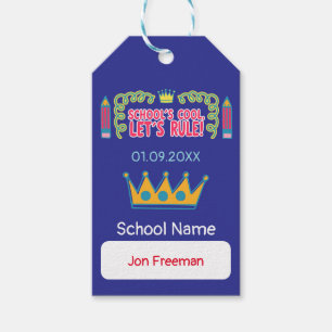 "School’s cool let’s rule" motivation quotes  Gift Tags