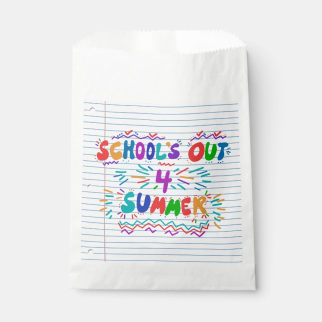 School’s out for summer favour bags (Front)
