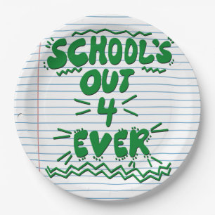 School’s Out Forever Loose Leaf Paper Plate