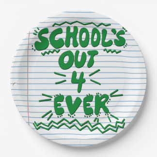 School’s Out Forever Loose Leaf Paper Plate