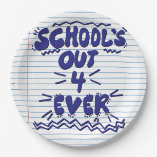 School’s Out Forever Loose Leaf Paper Plate